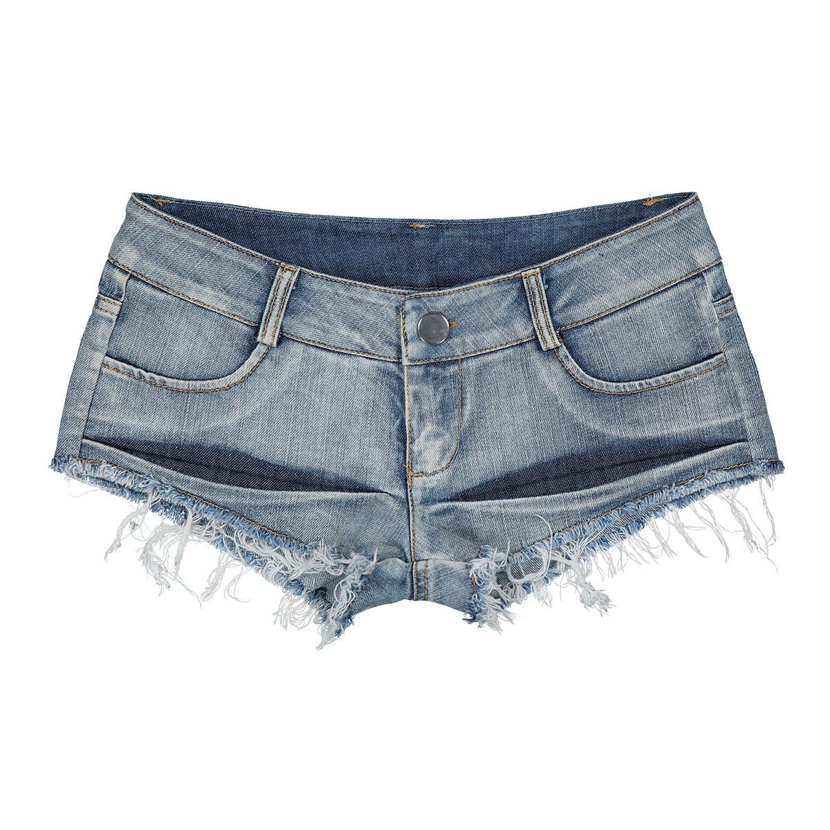Trendy low waist denim jeans shorts for women - Collumn