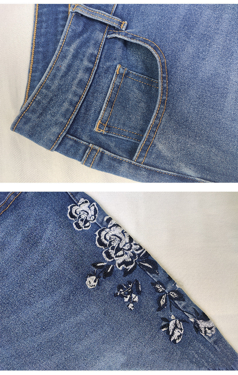 Embroidered slim fit bootcut jeans - Collumn