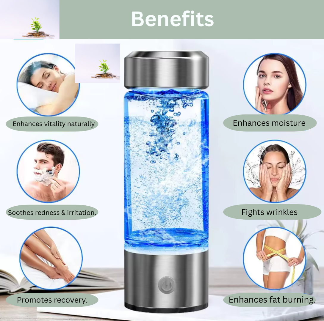 Hydrogen-Rich Water Cup – Titanium Filter & USB Powered