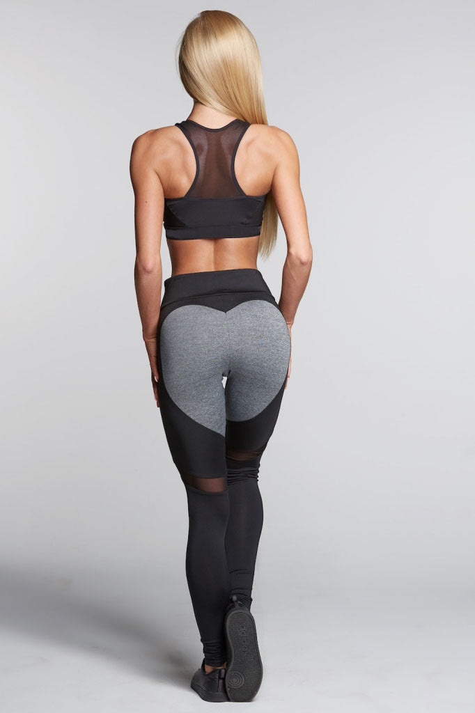 Trendy peach heart gym leggings - Collumn