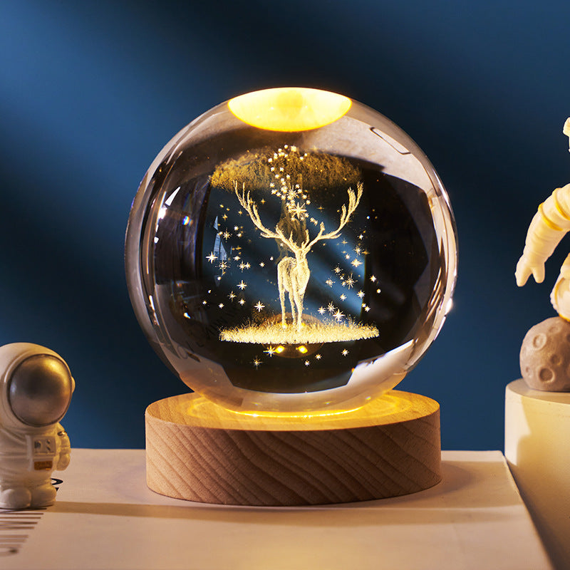Moon Crystal Ball Night Light Gift - Collumn
