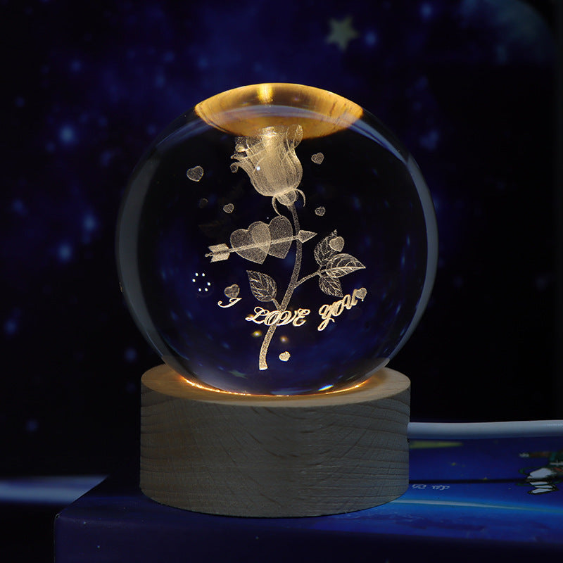 Moon Crystal Ball Night Light Gift - Collumn
