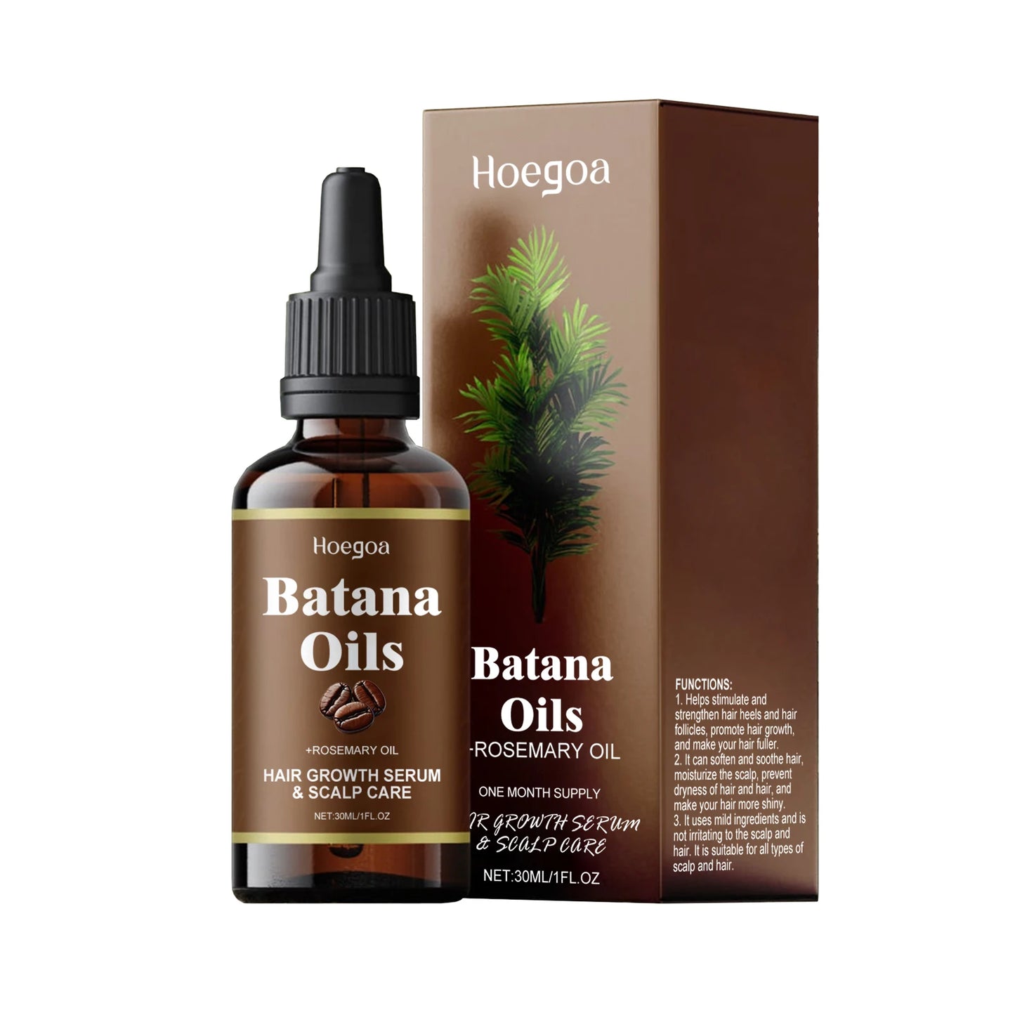 Hair Growth Oil with Batana & Rosemary – Nourishing Hair Care Treatment for Split Ends, Hair Loss, Moisture & Shine