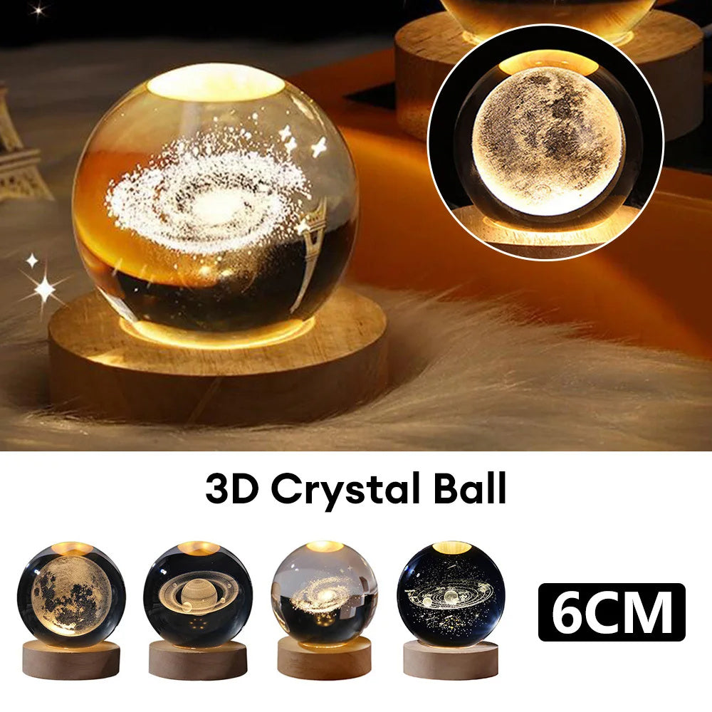 Moon Crystal Ball Night Light Gift - Collumn