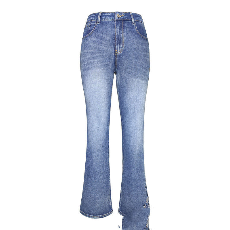 Embroidered slim fit bootcut jeans - Collumn