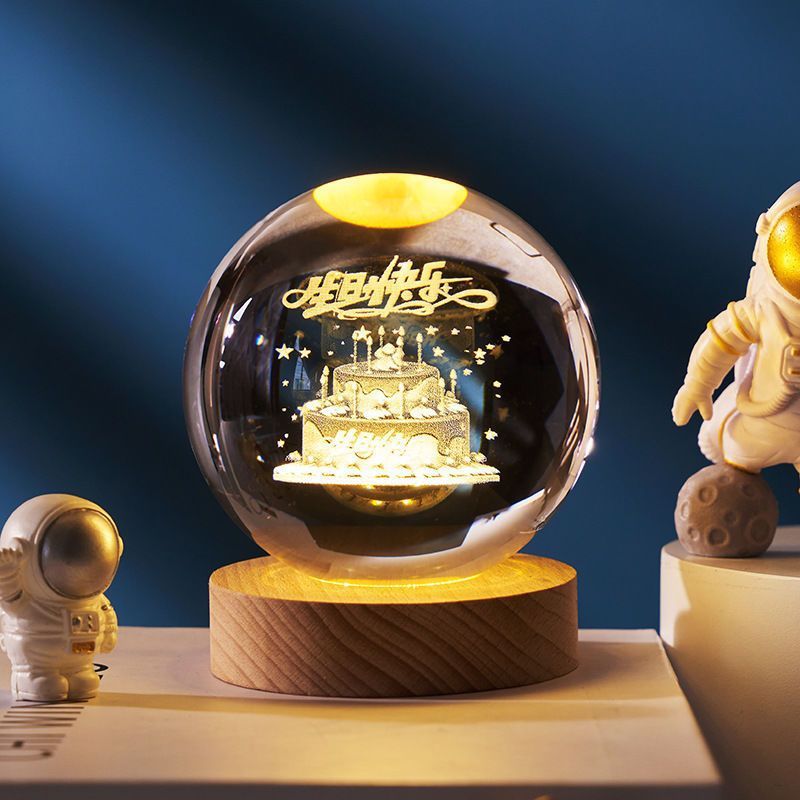 Moon Crystal Ball Night Light Gift - Collumn