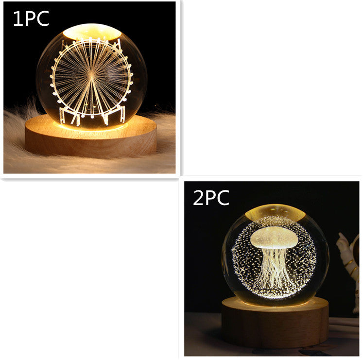 Moon Crystal Ball Night Light Gift - Collumn