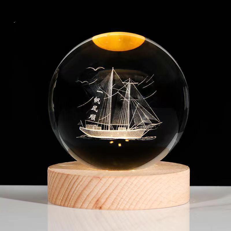 Moon Crystal Ball Night Light Gift - Collumn
