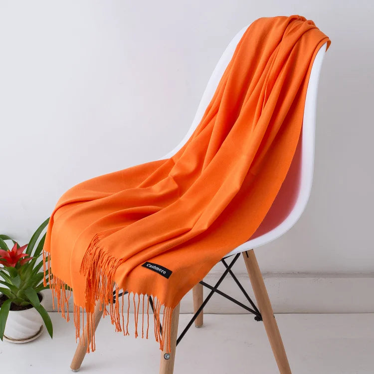 Women’s Cashmere Scarf – Winter Warm Pashmina Shawl Wrap with Tassels, Unisex Solid Foulard for Men & Women 2025/26