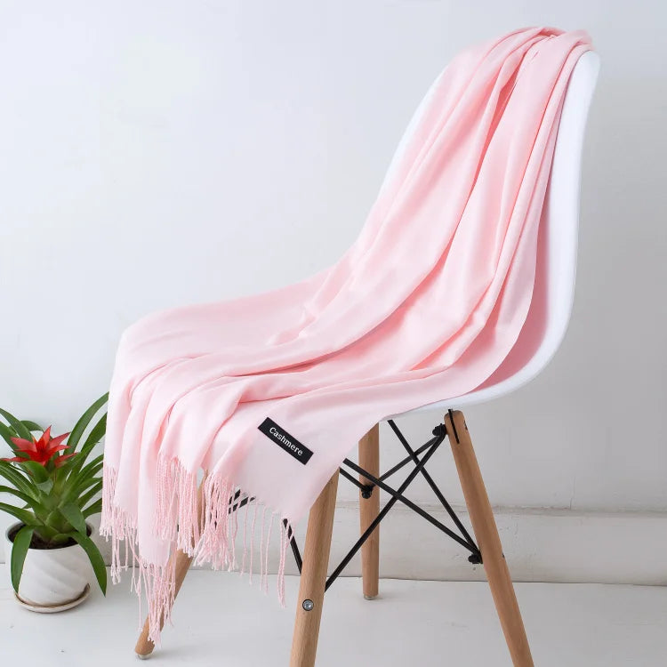 Women’s Cashmere Scarf – Winter Warm Pashmina Shawl Wrap with Tassels, Unisex Solid Foulard for Men & Women 2025/26