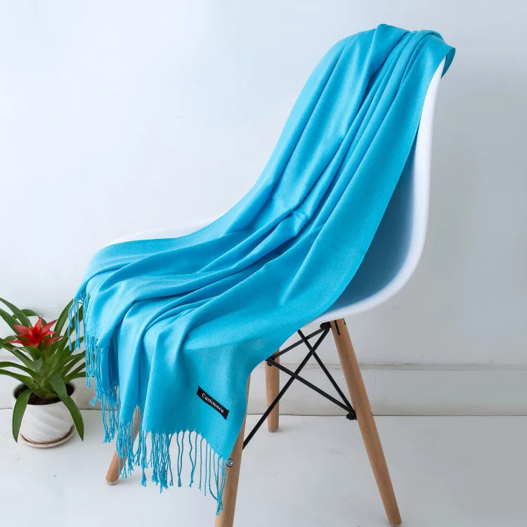 Women’s Cashmere Scarf – Winter Warm Pashmina Shawl Wrap with Tassels, Unisex Solid Foulard for Men & Women 2025/26