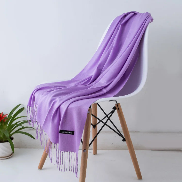 Women’s Cashmere Scarf – Winter Warm Pashmina Shawl Wrap with Tassels, Unisex Solid Foulard for Men & Women 2025/26