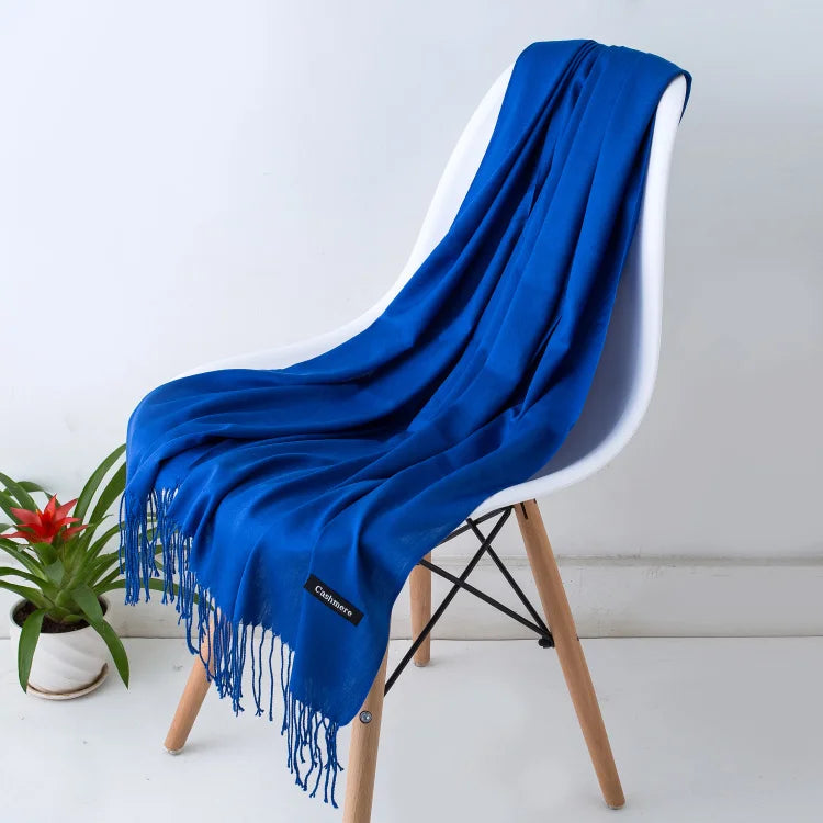 Women’s Cashmere Scarf – Winter Warm Pashmina Shawl Wrap with Tassels, Unisex Solid Foulard for Men & Women 2025/26