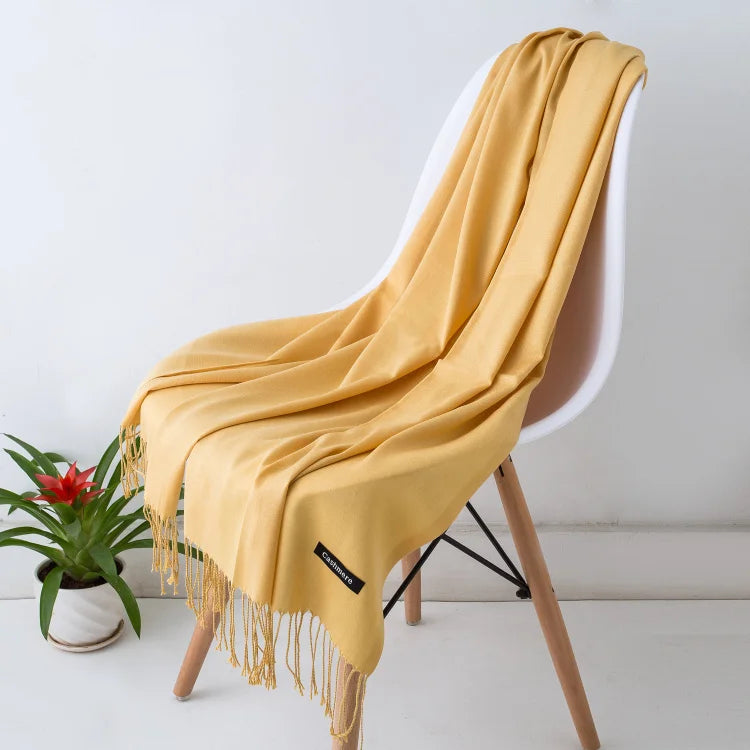 Women’s Cashmere Scarf – Winter Warm Pashmina Shawl Wrap with Tassels, Unisex Solid Foulard for Men & Women 2025/26