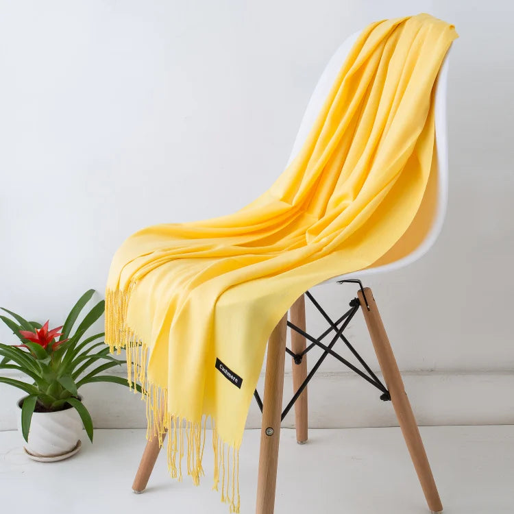 Women’s Cashmere Scarf – Winter Warm Pashmina Shawl Wrap with Tassels, Unisex Solid Foulard for Men & Women 2025/26