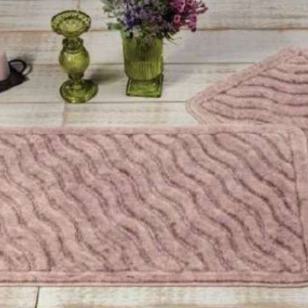 Wholesale two-piece cotton jacquard bath mat set model J-013