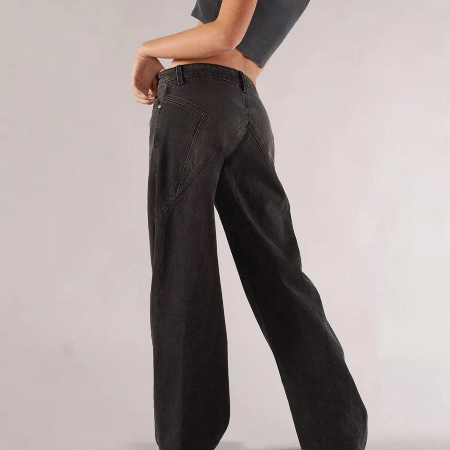 Women’s Y2K Vintage Gradient Jeans – Low Waist, Loose Fit, Wide Leg Denim with Pockets
