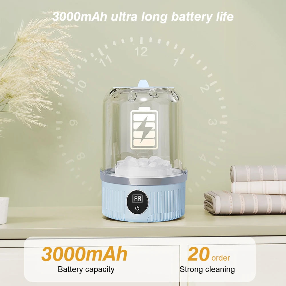 Mini Portable Washing Machine – Compact Rechargeable Laundry Cup for Travel, Home & Dorm