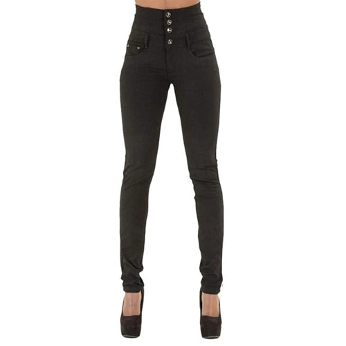 Women’s High-Waist Push-Up Skinny Jeans – Vintage Stretch Slim-Fit Pencil Denim Pants