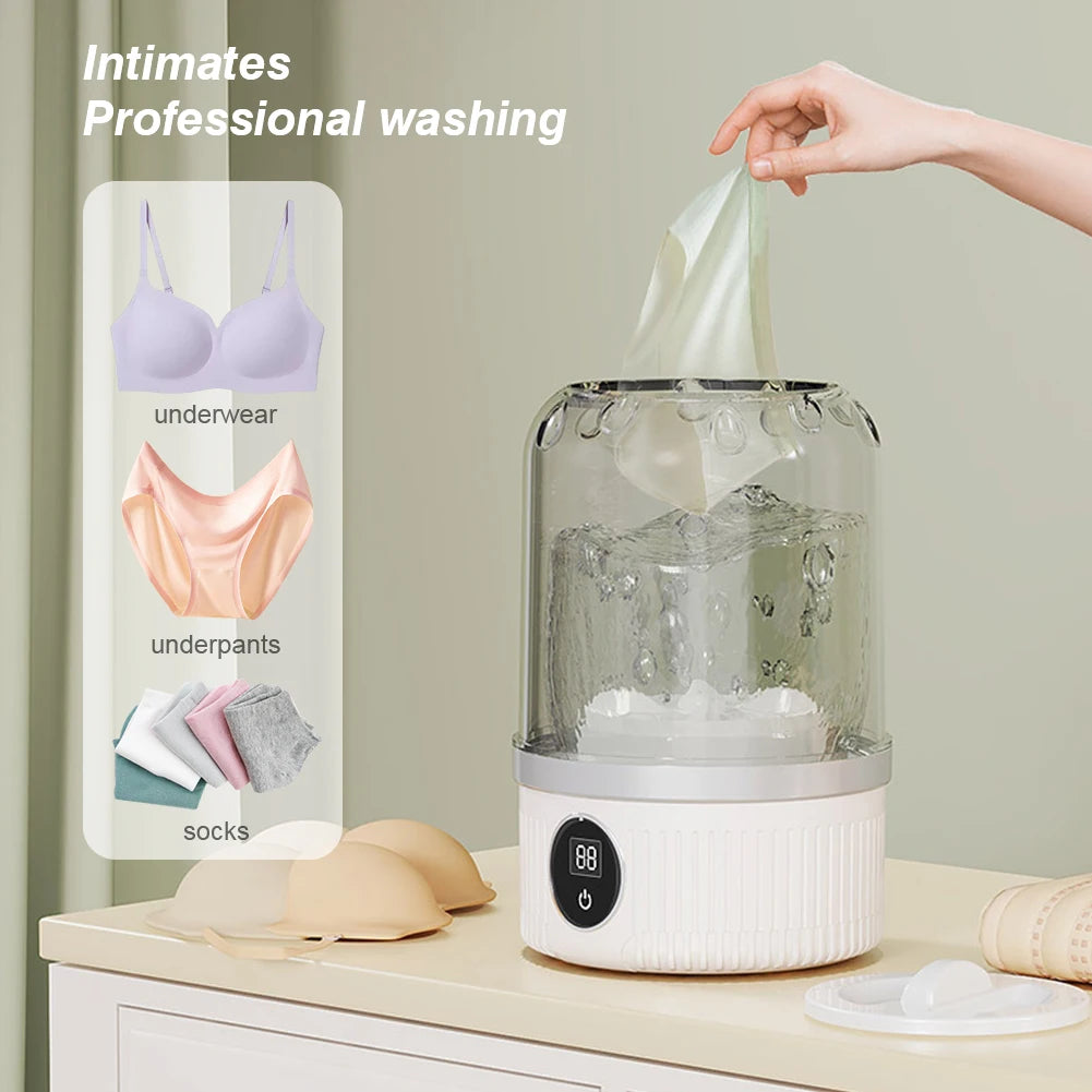 Mini Portable Washing Machine – Compact Rechargeable Laundry Cup for Travel, Home & Dorm