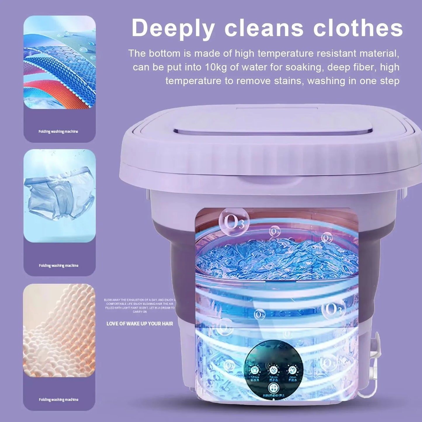 8L Portable Foldable Mini Washing Machine with Spin Dryer – Compact Washer for Socks, Underwear & Travel Use