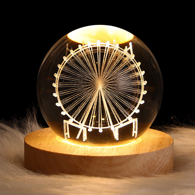 Moon Crystal Ball Night Light Gift - Collumn