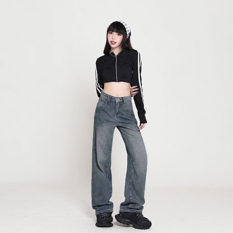 Vintage-inspired high waist wide leg jeans for women - Collumn