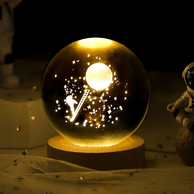 Moon Crystal Ball Night Light Gift - Collumn