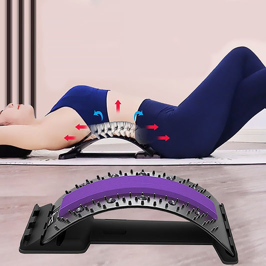 Portable back massager for pain relief with adjustable vibration settings.