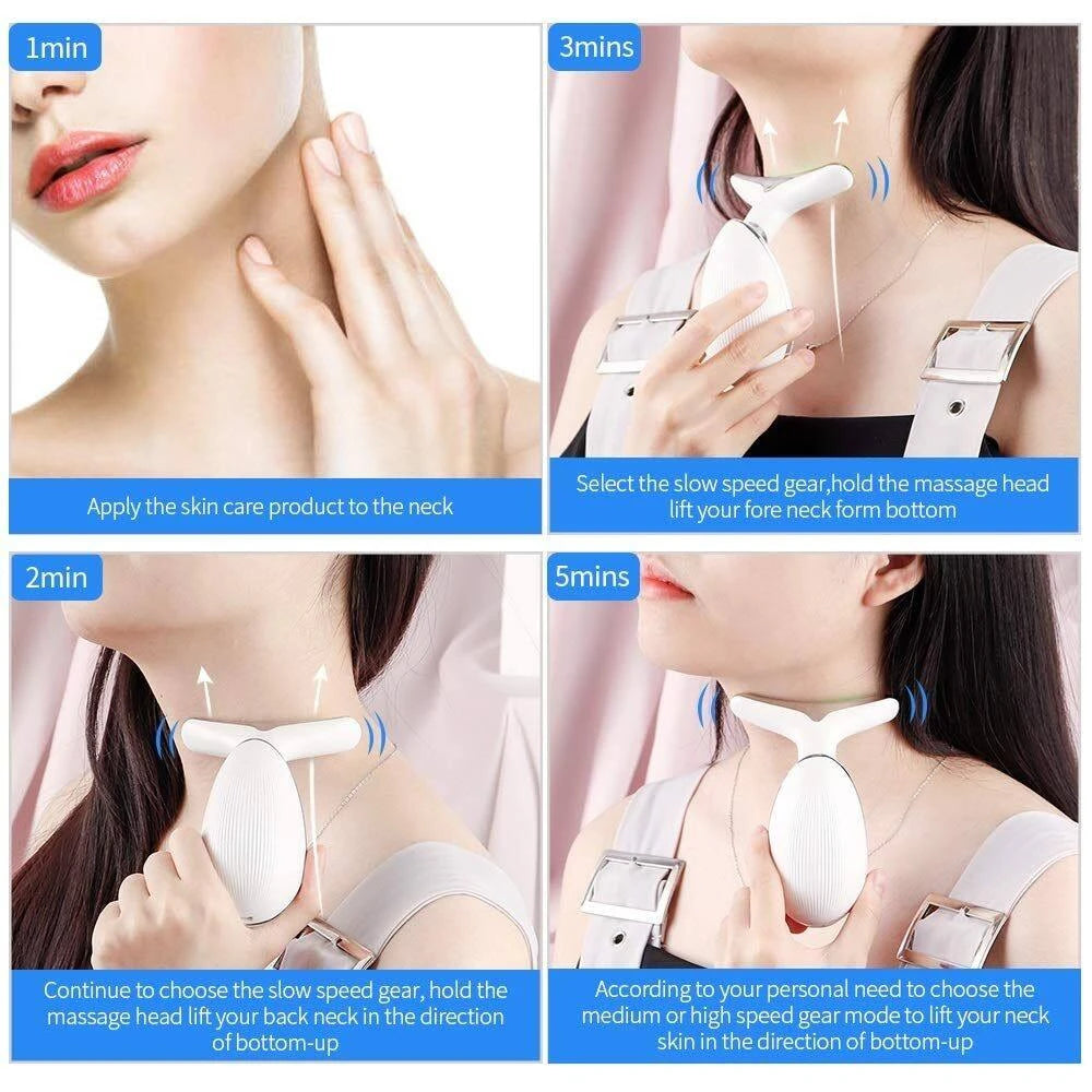 3-in-1 Microcurrent Face, Neck & Eye Massager – Anti-Aging Skin Rejuvenation Beauty Tool
