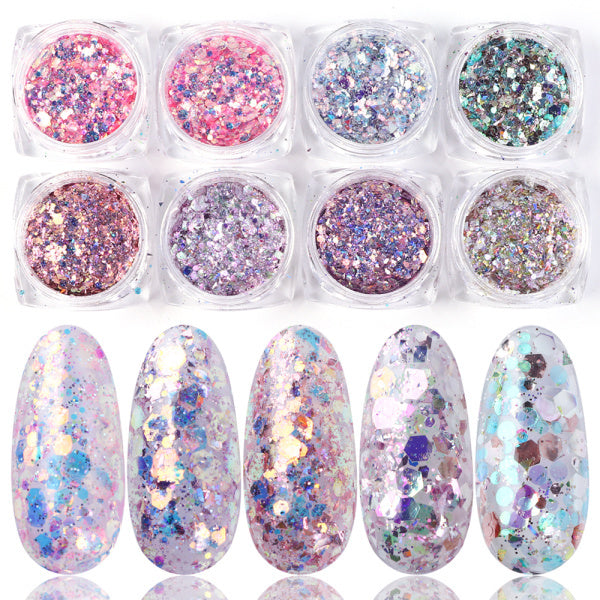 Amazing Nail Art Powder Flakes Set - Collumn