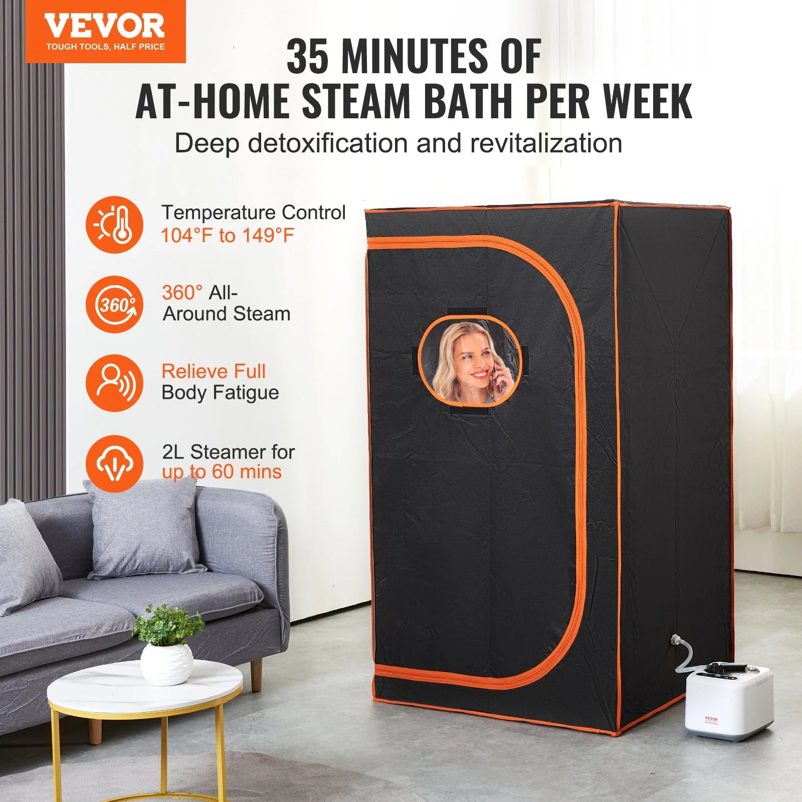VEVOR Portable Steam Sauna Tent – 1000W Personal Sauna Blanket with Remote & Floor Mat for Home Detox & Relaxation