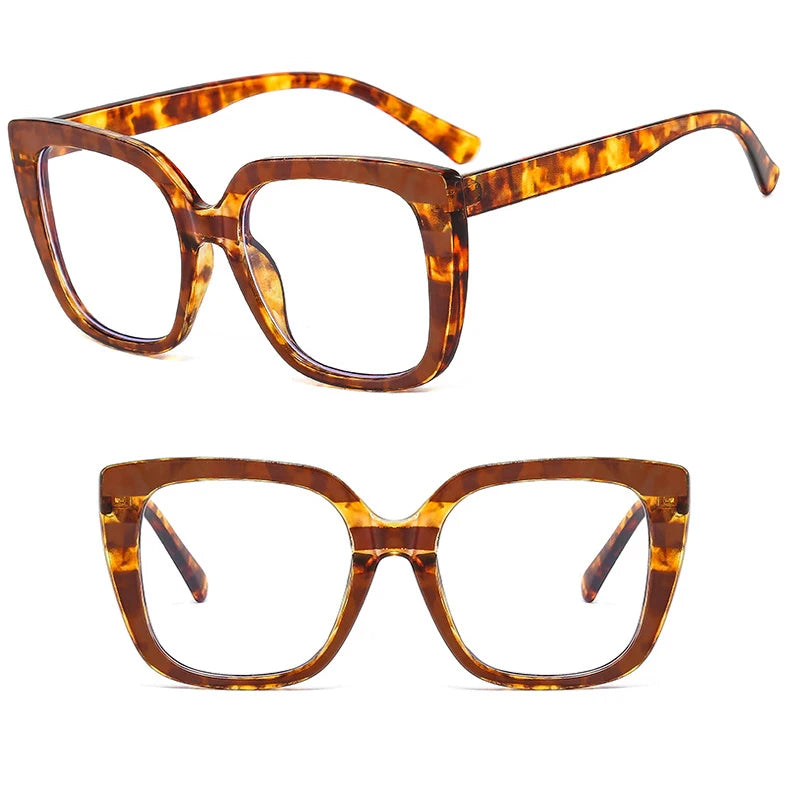 Leopard Print Anti-Blue Light Eyewear - Square Classic Frames