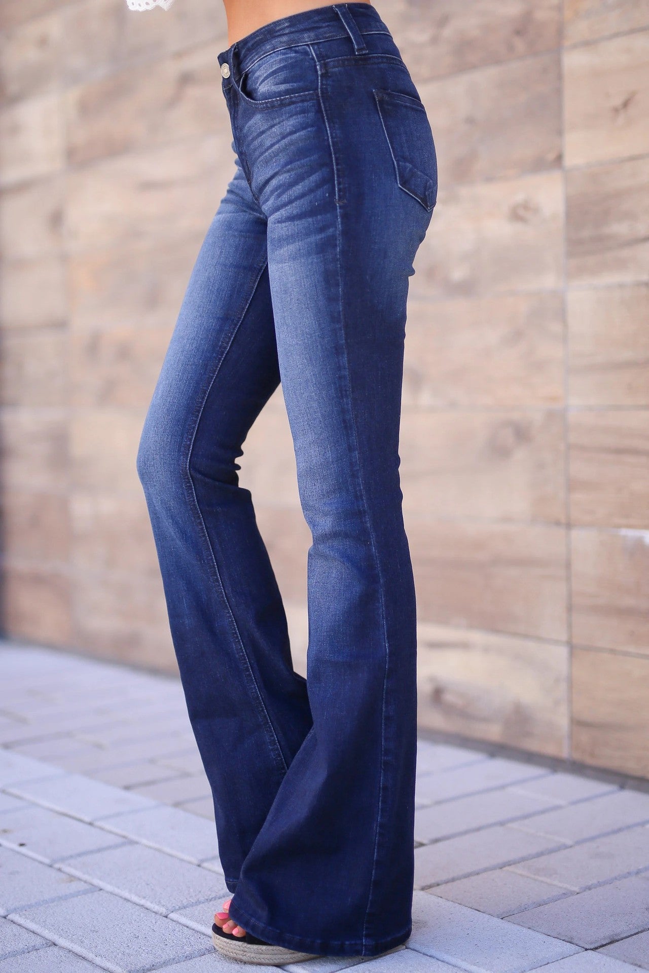 Mid-rise bootcut jeans for women