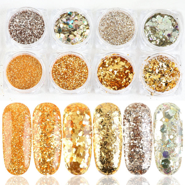 Amazing Nail Art Powder Flakes Set - Collumn