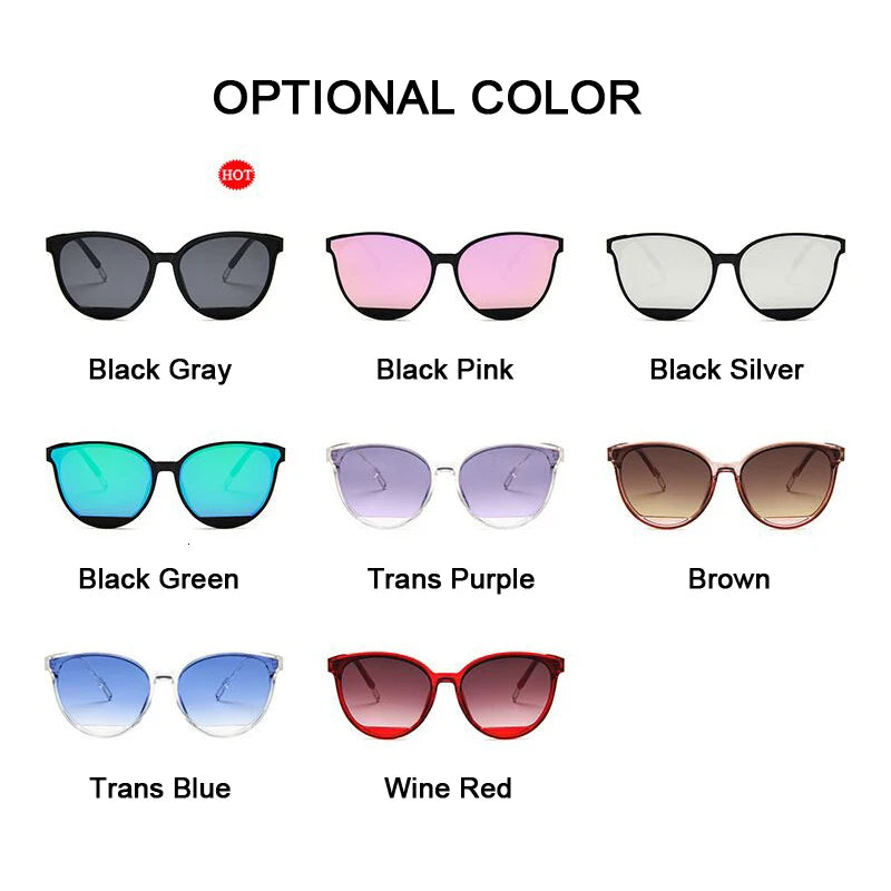 New Classic Oval Red Cat Eye Sunglasses for Women – Vintage Luxury UV400 Designer Shades