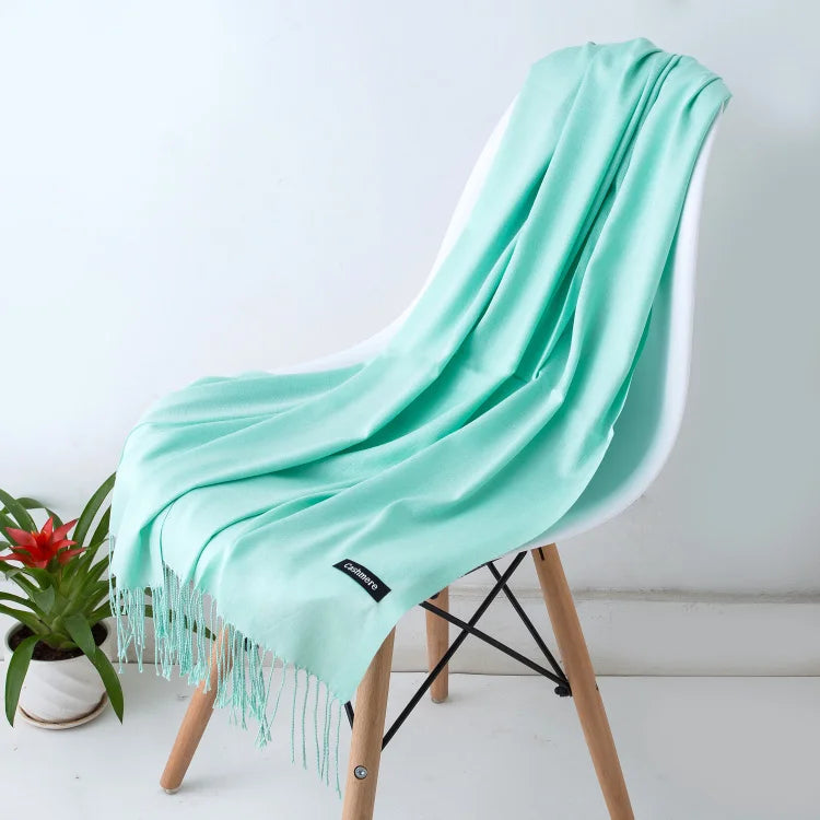 Women’s Cashmere Scarf – Winter Warm Pashmina Shawl Wrap with Tassels, Unisex Solid Foulard for Men & Women 2025/26