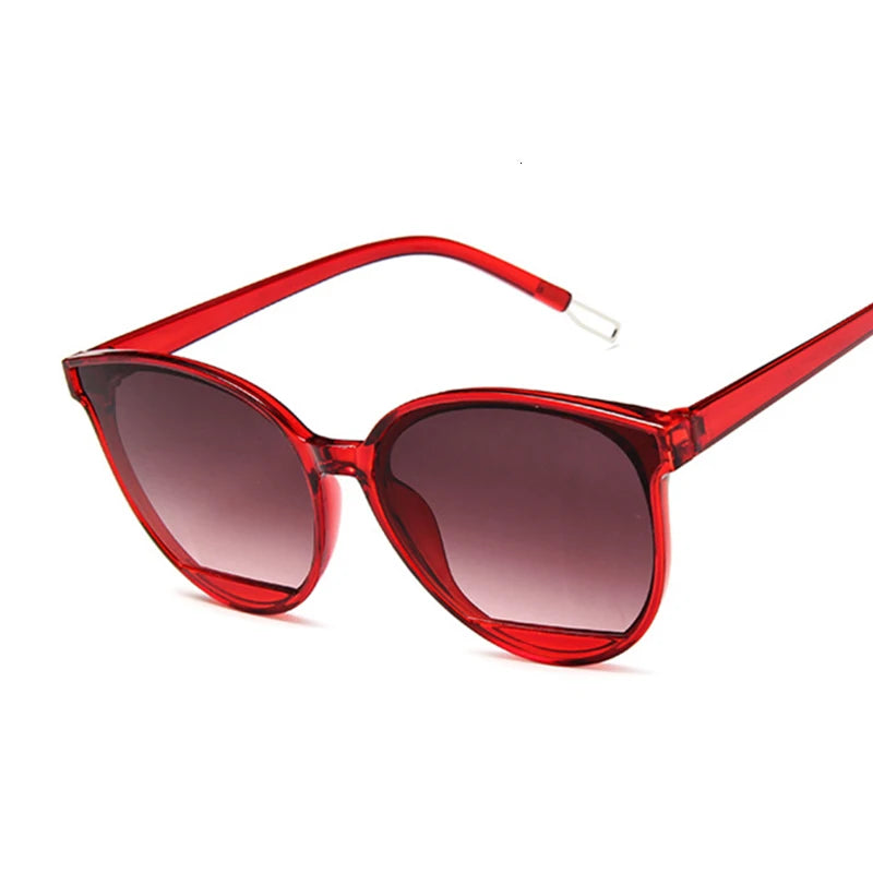 New Classic Oval Red Cat Eye Sunglasses for Women – Vintage Luxury UV400 Designer Shades