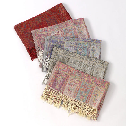 Paisley Tassels Pashmina Shawl Scarf for Women – , Long Thick Fashion Wraps,
