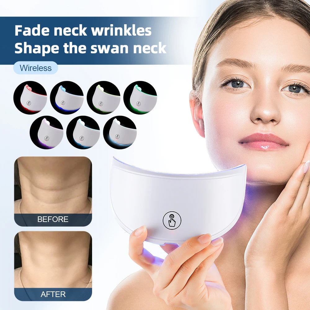 Neck LED Mask: 7-Color Photon Therapy for Anti-Wrinkle, Skin Brightening, and Tightening – Your Ultimate Neck Skincare Solution