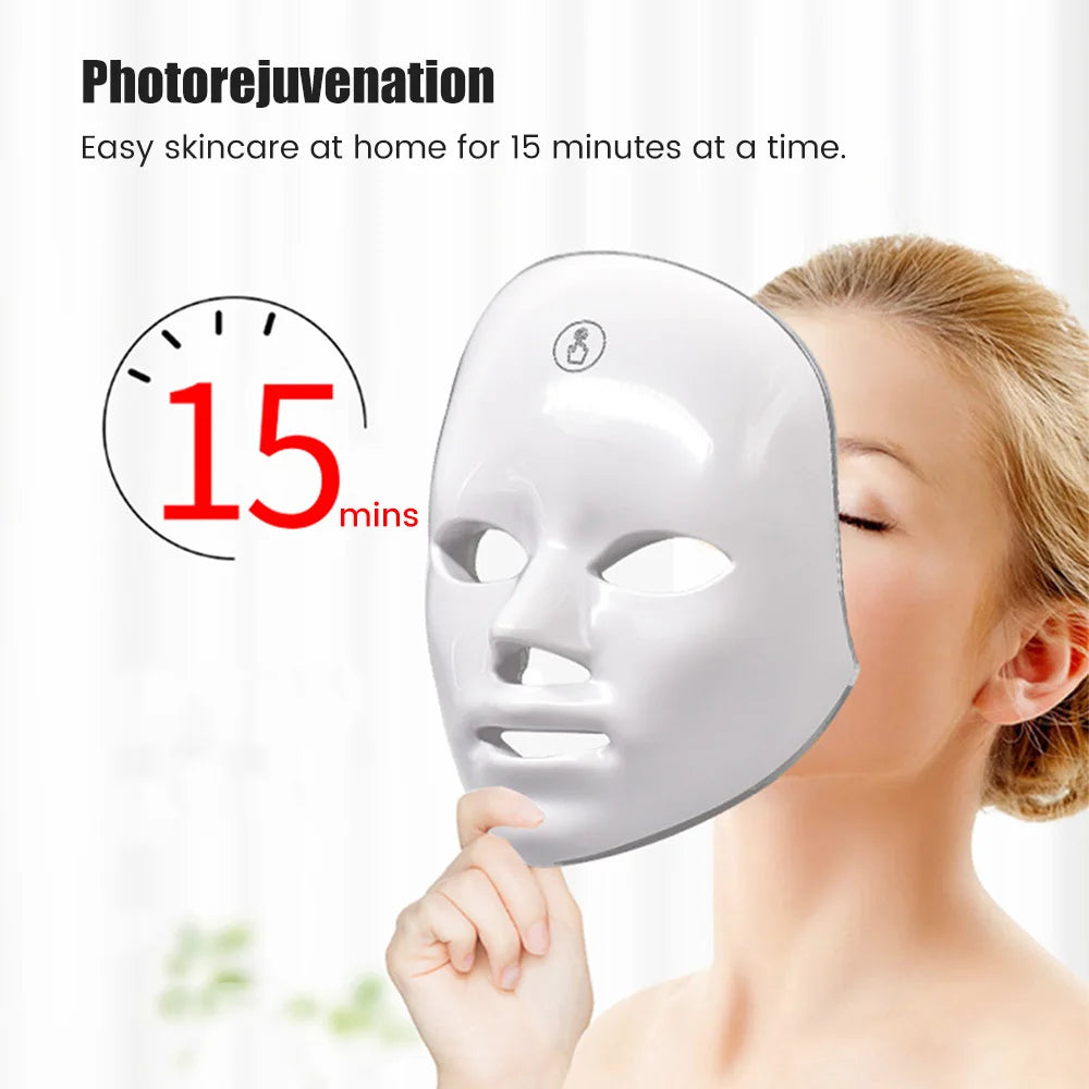 LED facial light mask rechargeable beauty device close up