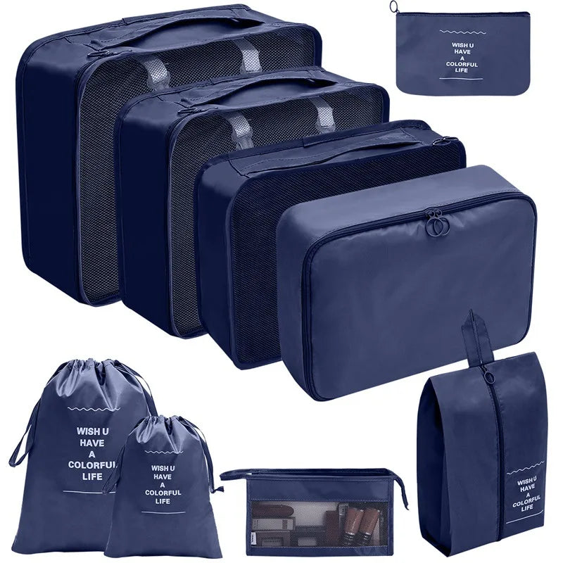 travel packing cubes set folded for easy storage and travel