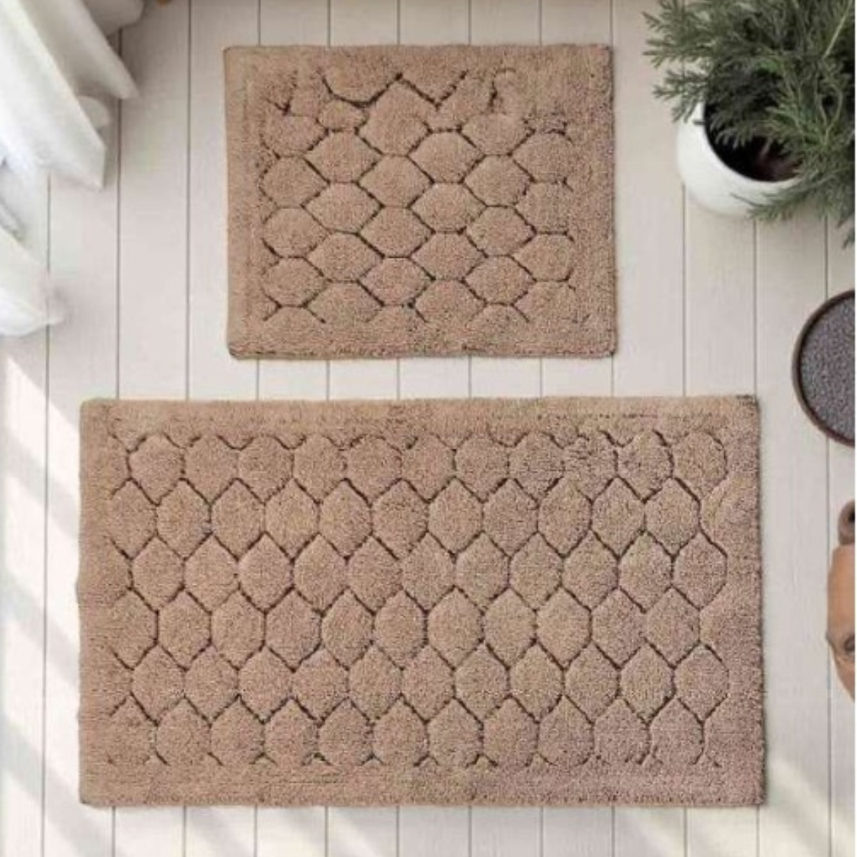 Wholesale two-piece tufted bath mat set model T-006