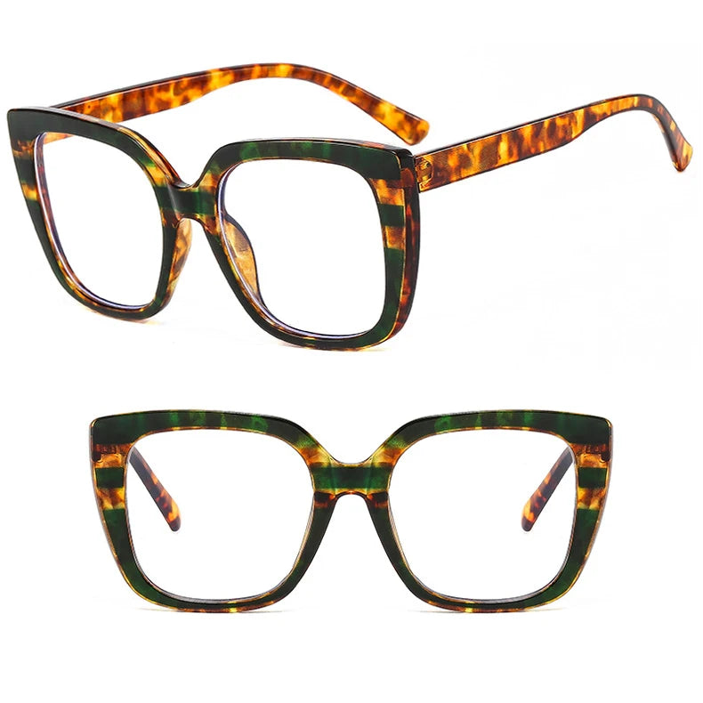 Leopard Print Anti-Blue Light Eyewear - Square Classic Frames