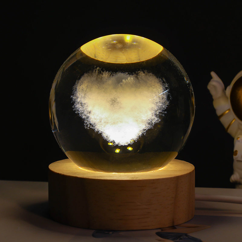 Moon Crystal Ball Night Light Gift - Collumn