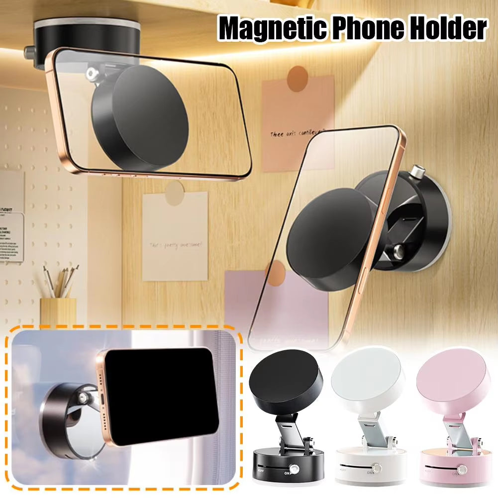 Magnetic Double-Sided Suction Phone Holder – Foldable, Multi-Functional & Vacuum Grip