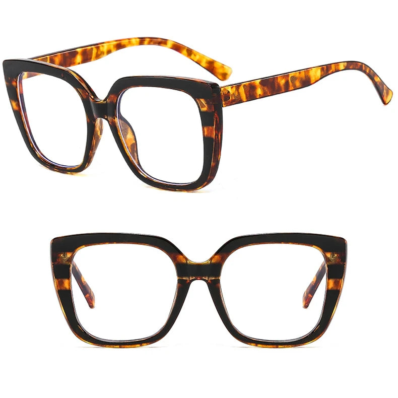 Leopard Print Anti-Blue Light Eyewear - Square Classic Frames