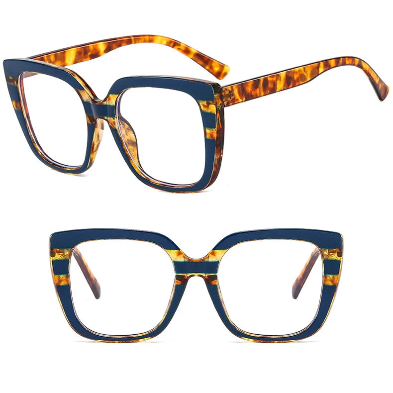 Leopard Print Anti-Blue Light Eyewear - Square Classic Frames