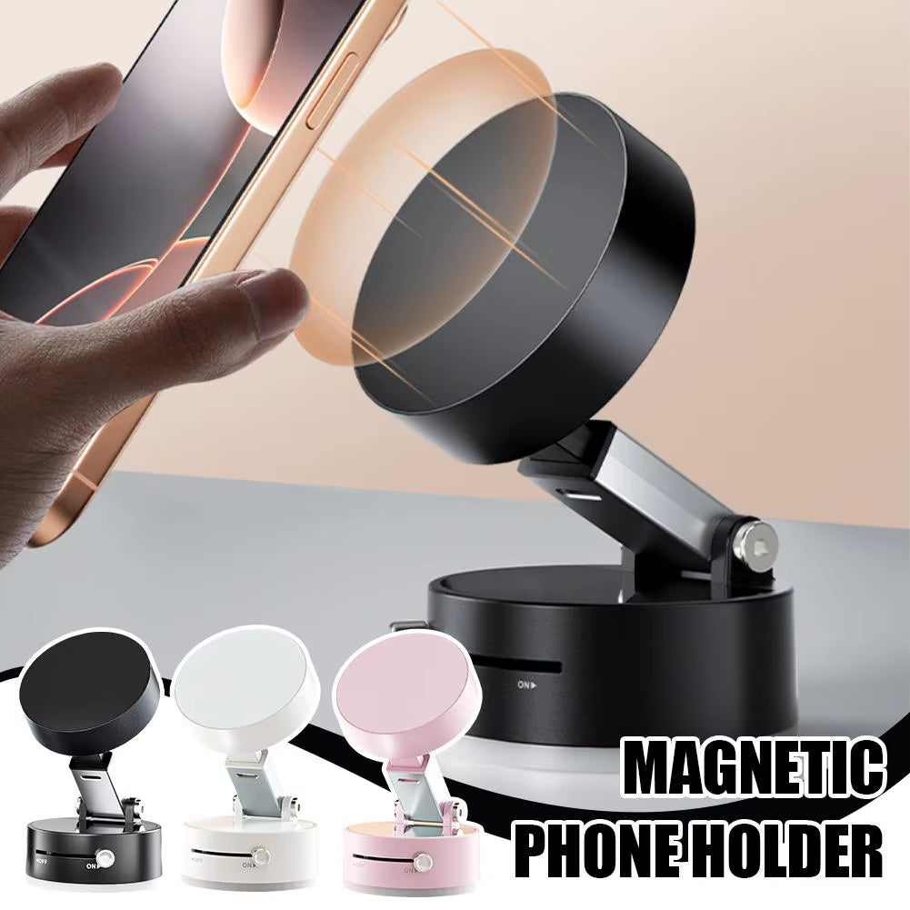 Magnetic Double-Sided Suction Phone Holder – Foldable, Multi-Functional & Vacuum Grip