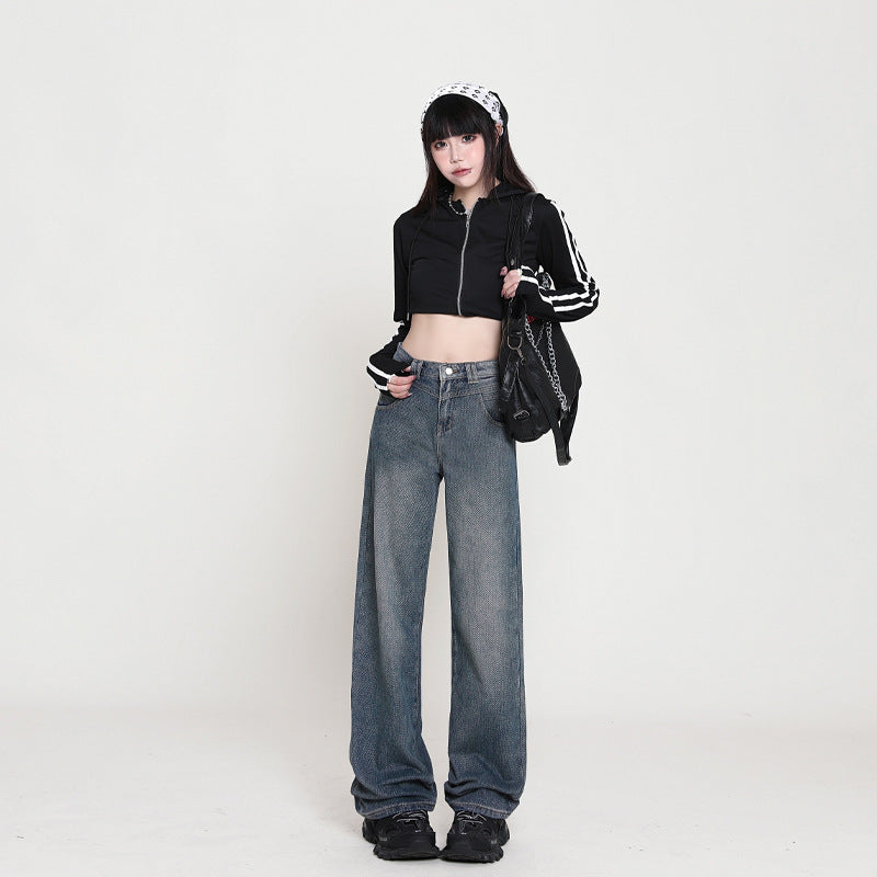 Vintage-inspired high waist wide leg jeans for women